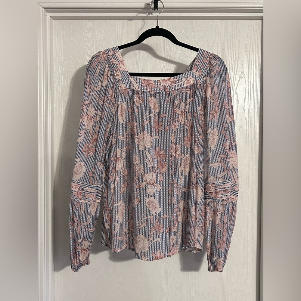 LC Lauren Conrad | Pink Floral Blouse | Size Large